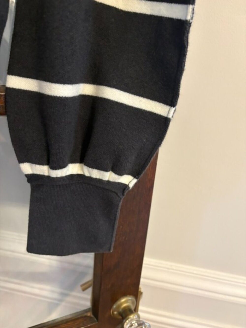 Free People Paulie Turtleneck Sweater in Gray with White Stripes, Size XS - Picture 3 of 8